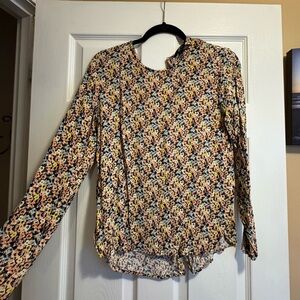 GUC H&M Floral Long Sleeve Women's Top 12 Button Up Back